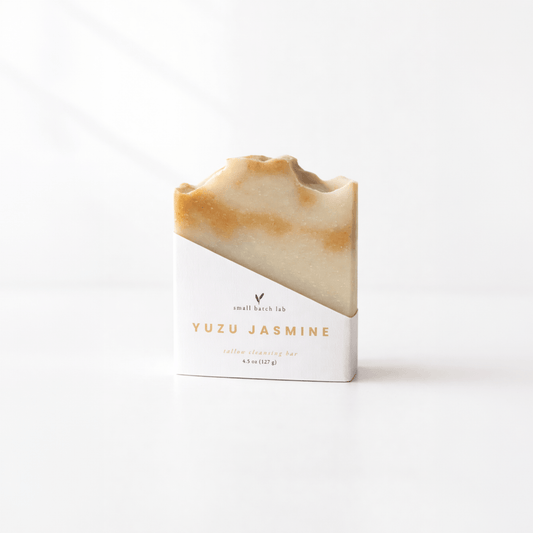 Yuzu Jasmine Grass-Fed Tallow Face + Body Cleansing Soap | Handmade Artisan Soap with Turmeric, Natural & Minimal Ingredients